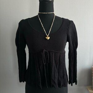 Vintage Bell Sleeve Babydoll Knit Top